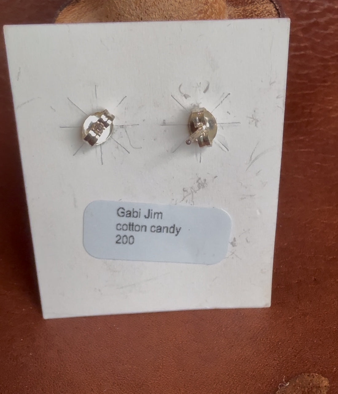 Native American Handmade Cotton Candy Turquoise Stud Earrings by Gabi Jim – Sterling Silver