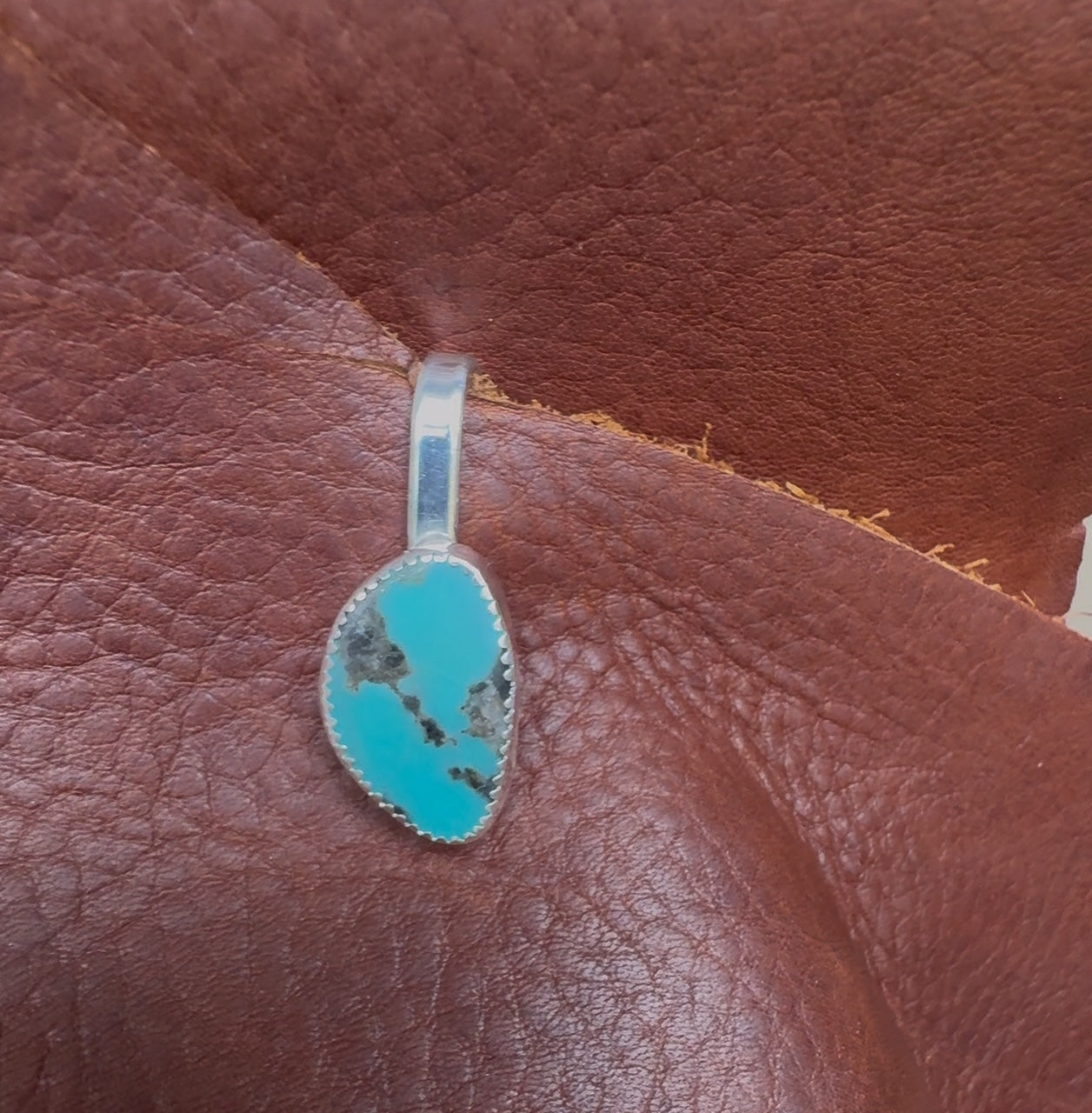 Handmade Sterling Silver & Turquoise Purse-Side Key Clip #7 by AFJ Co.