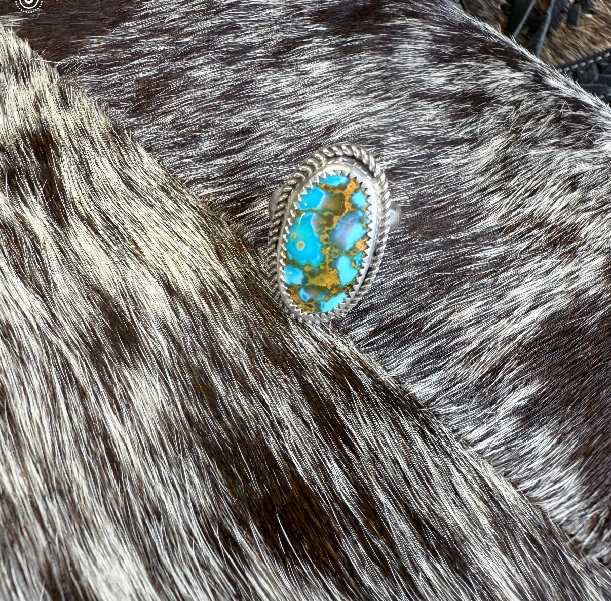 Genuine Sonoran Turquoise Adjustable Sterling Silver Ring