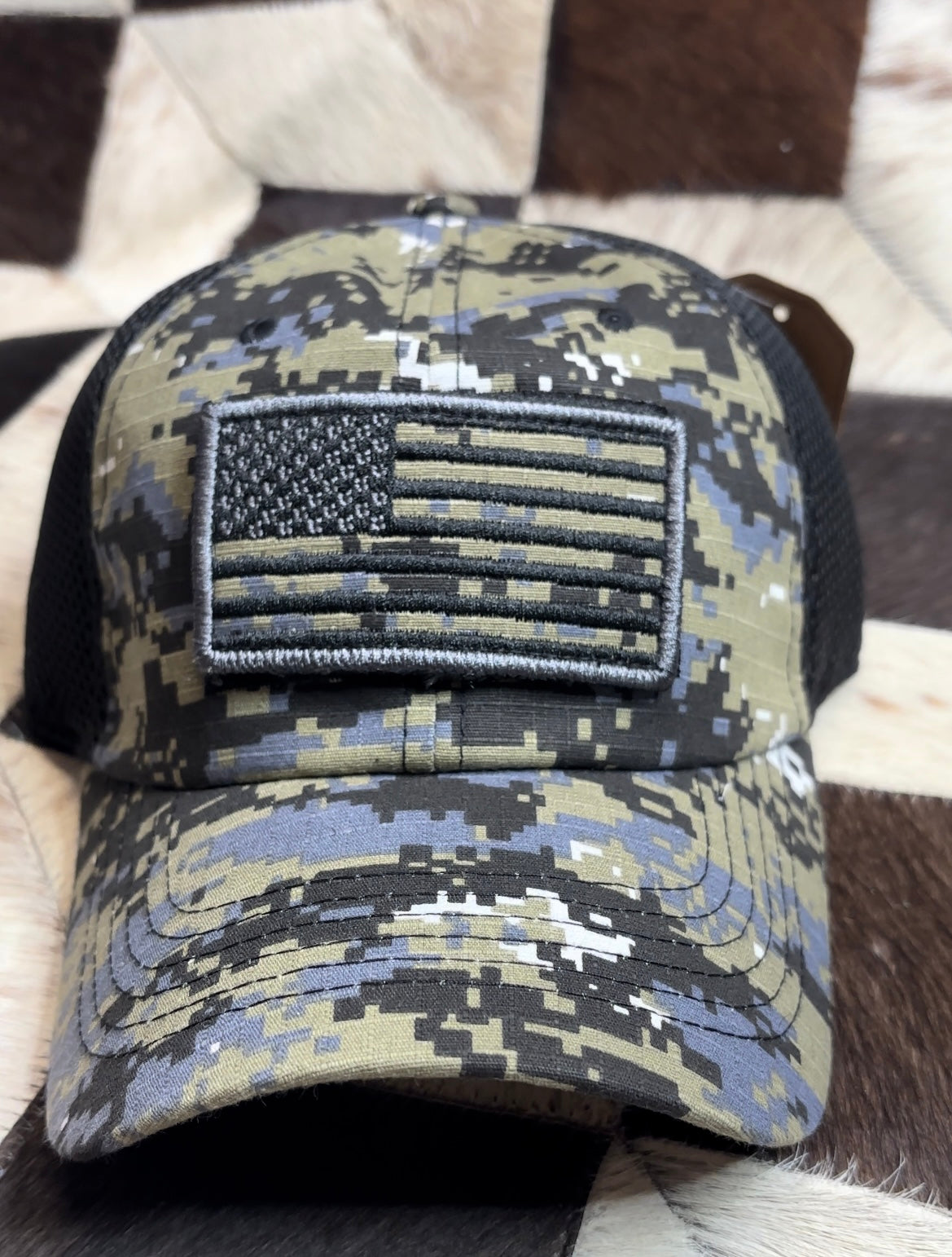 Removable Patch American Flag Trucker Hat