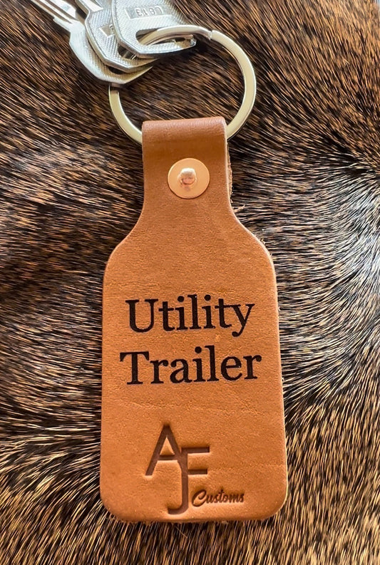 Full Grain Leather Key Chain Tag