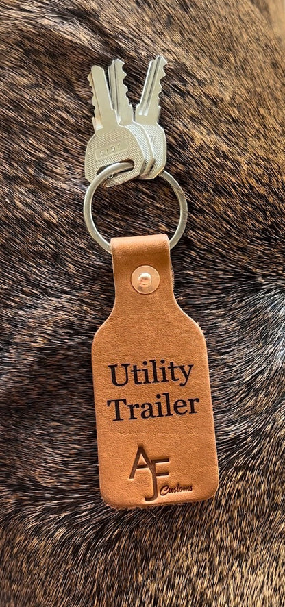 Full Grain Leather Key Chain Tag