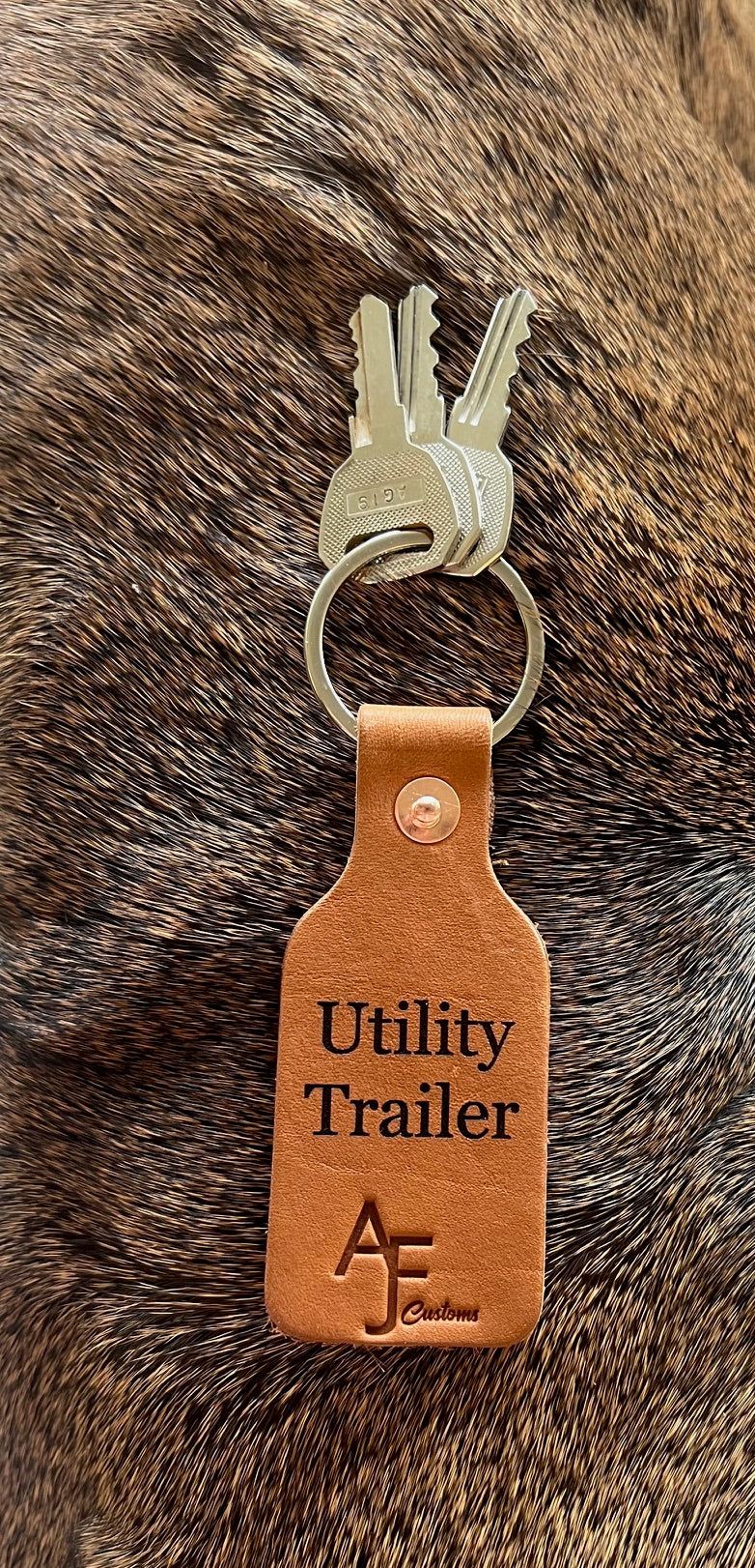 Full Grain Leather Key Chain Tag