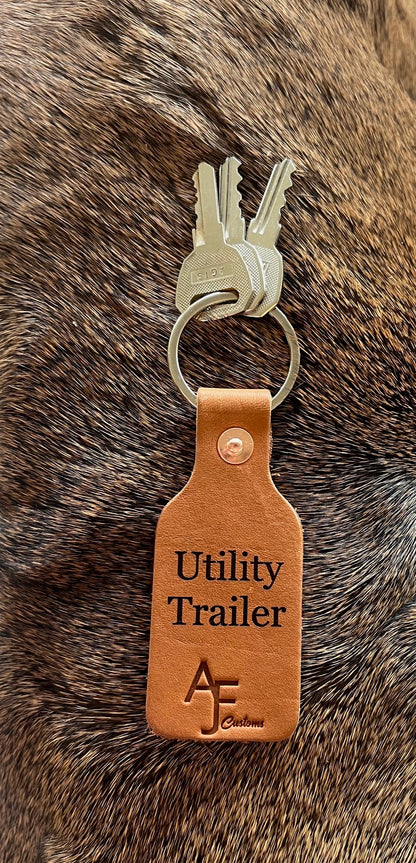 Full Grain Leather Key Chain Tag