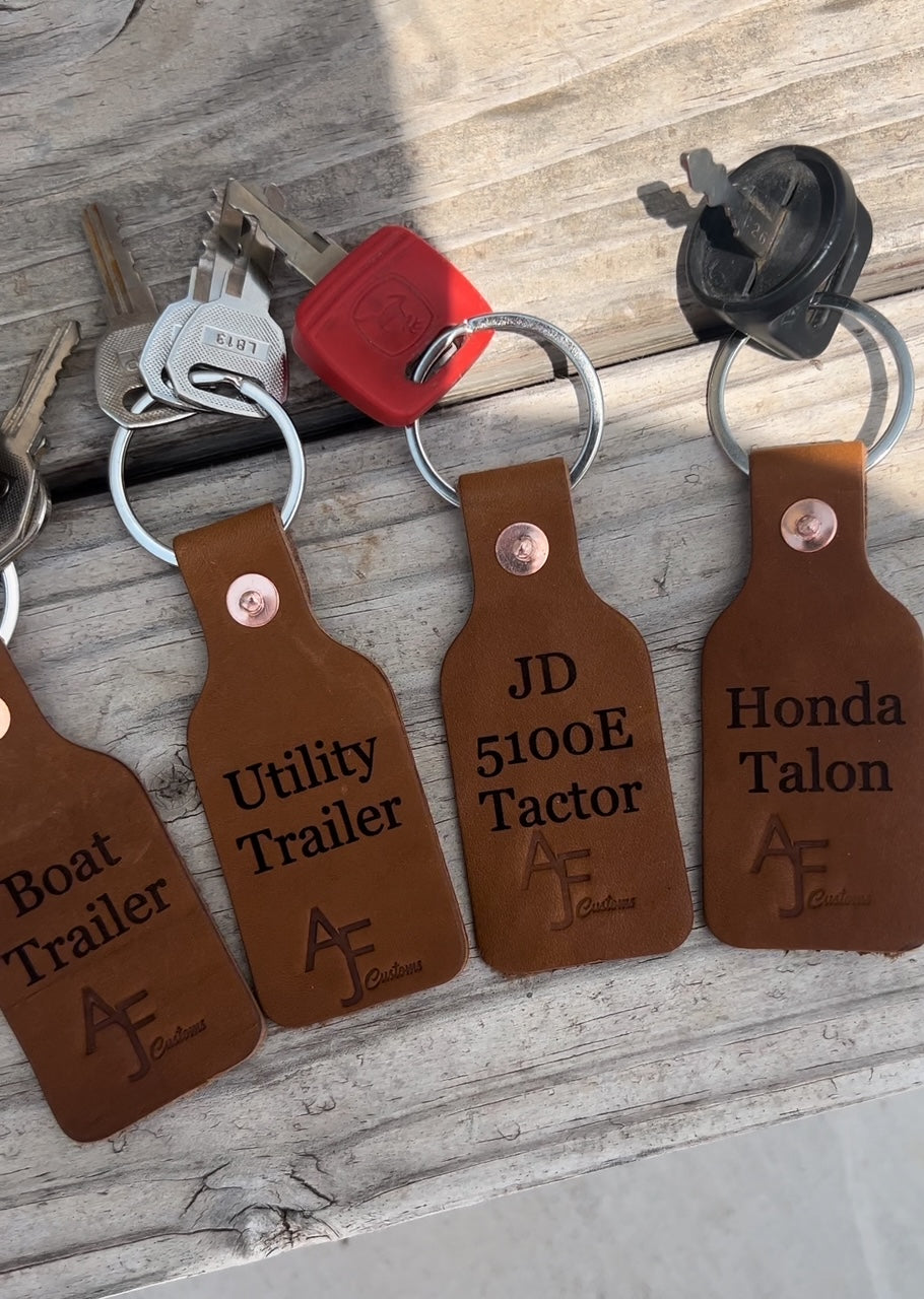 Full Grain Leather Key Chain Tag