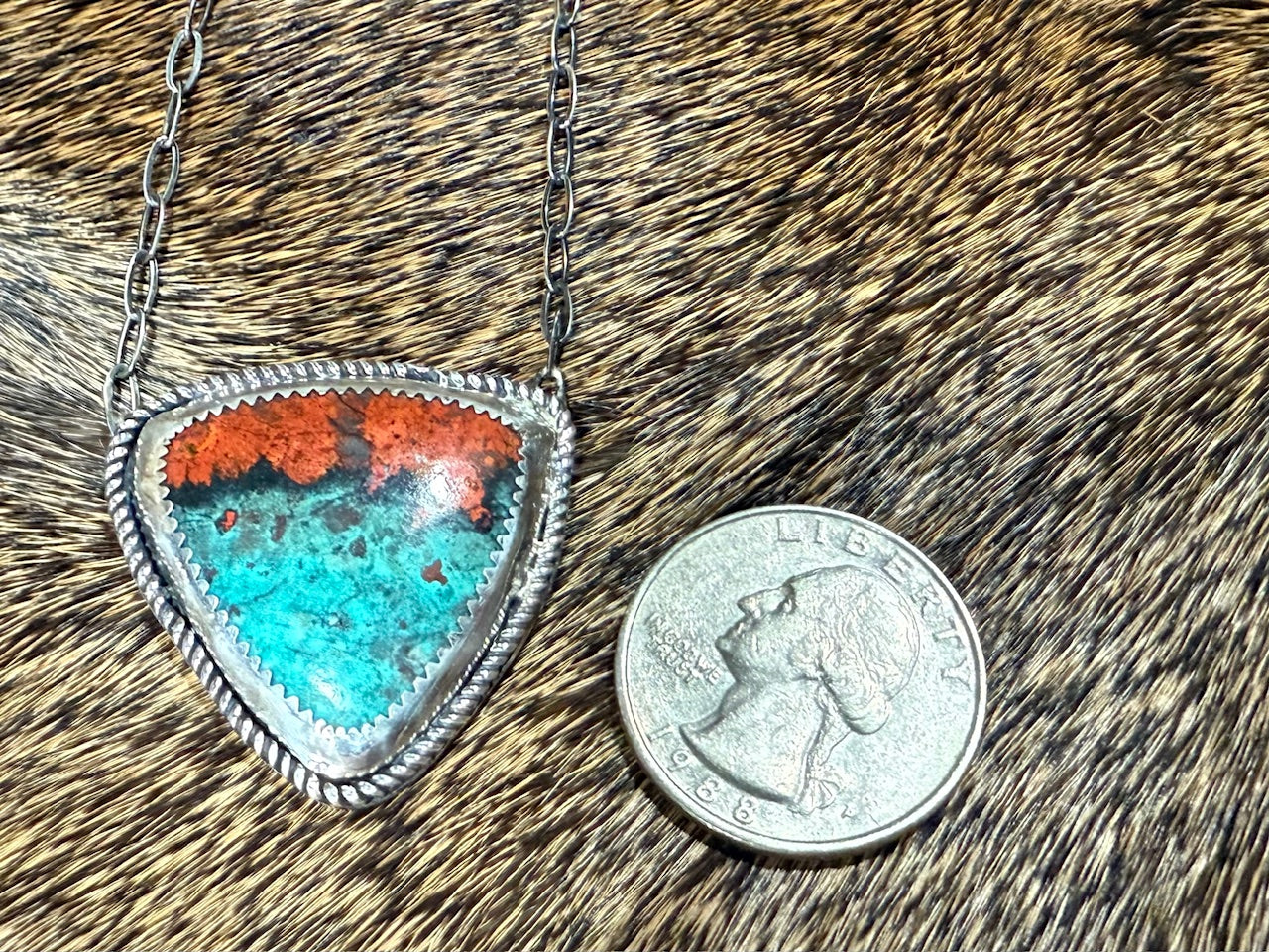 Sonora Sunrise Stone Handmade Sterling Silver Paperclip Necklace