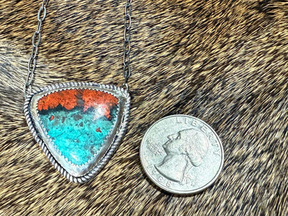 Sonora Sunrise Stone Handmade Sterling Silver Paperclip Necklace