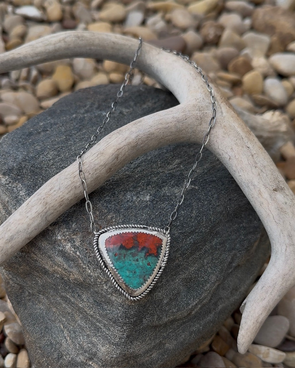 Sonora Sunrise Stone Handmade Sterling Silver Paperclip Necklace