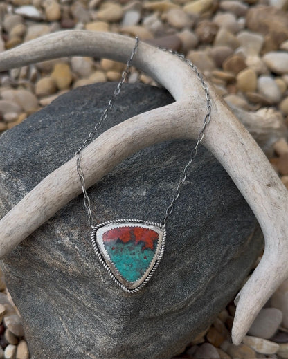 Sonora Sunrise Stone Handmade Sterling Silver Paperclip Necklace