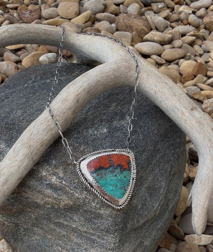 Sonora Sunrise Stone Handmade Sterling Silver Paperclip Necklace