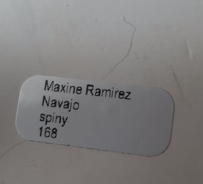 Native American Handmade Spiny Oyster Stud Earrings by Maxine Ramirez – Sterling Silver