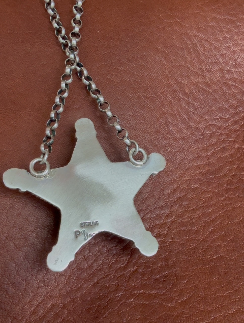 P. Yazzy Handmade Kingman Turquoise Star Pendant with Chain