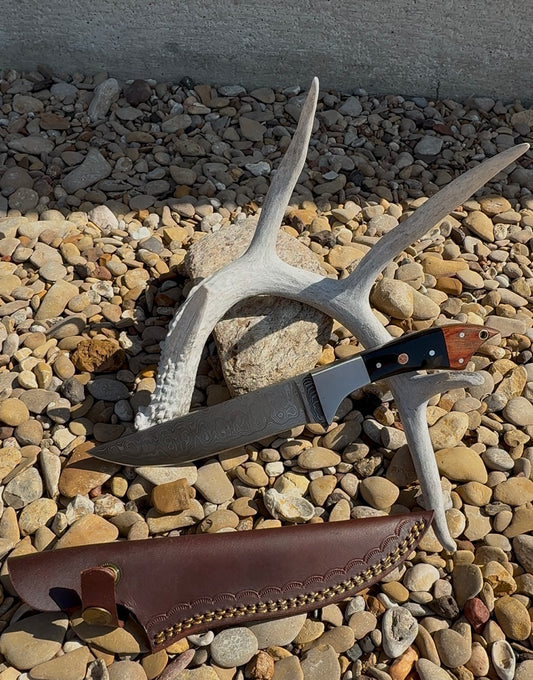 Custom Micarta Handle Damascus Kitchen / Hunting Knife