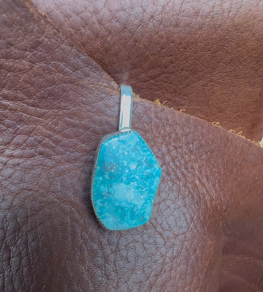 Handmade Sterling Silver & Turquoise Purse-Side Key Clip #1 by AFJ Co.