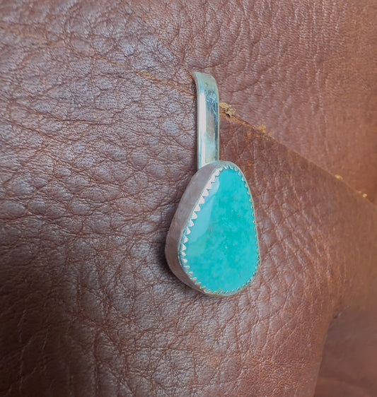 Handmade Sterling Silver & Turquoise Purse-Side Key Clip #4 by AFJ Co.