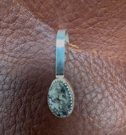 Handmade Sterling Silver Purse-Side Key Clip #5 White Buffalo by AFJ Co.