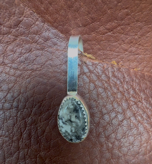 Handmade Sterling Silver Purse-Side Key Clip #5 White Buffalo by AFJ Co.