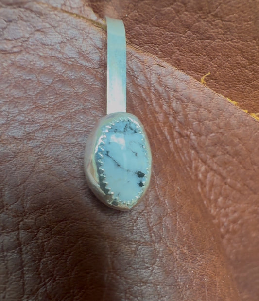 Handmade Sterling Silver Purse-Side Key Clip #6 White Buffalo by AFJ Co.