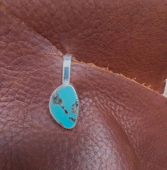 Handmade Sterling Silver & Turquoise Purse-Side Key Clip #7 by AFJ Co.