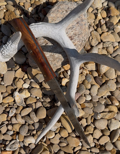 Custom Cross Pin Wood Handle Damascus Kitchen Knife