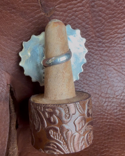 Native American Handmade Huge Heart-Shaped Turquoise Ring by Mel Benally – Adjustable Sterling Silver Statement Piece