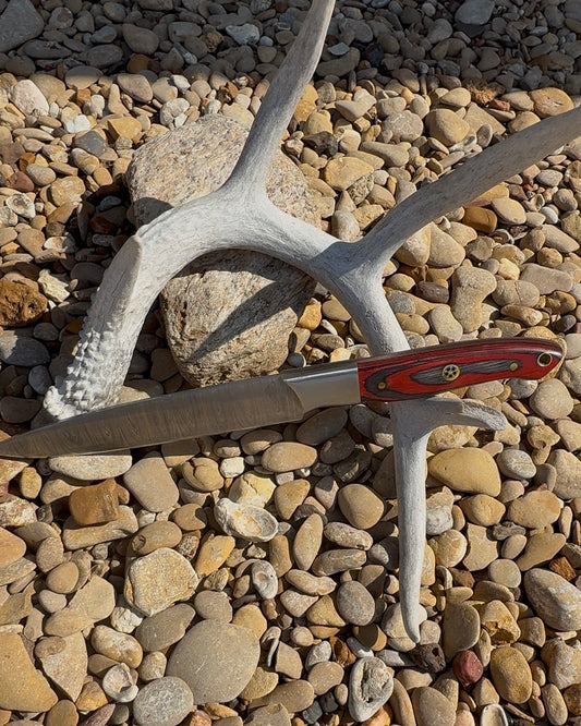 Red Handle Damascus Kitchen Knife